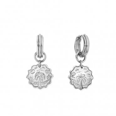 Silver Dreamers Paradise Hoop Earrings