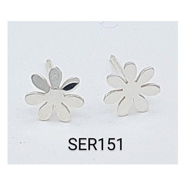 Silver Flower Earrrings