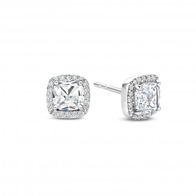Ti Sento Silver Halo Stud Earrings