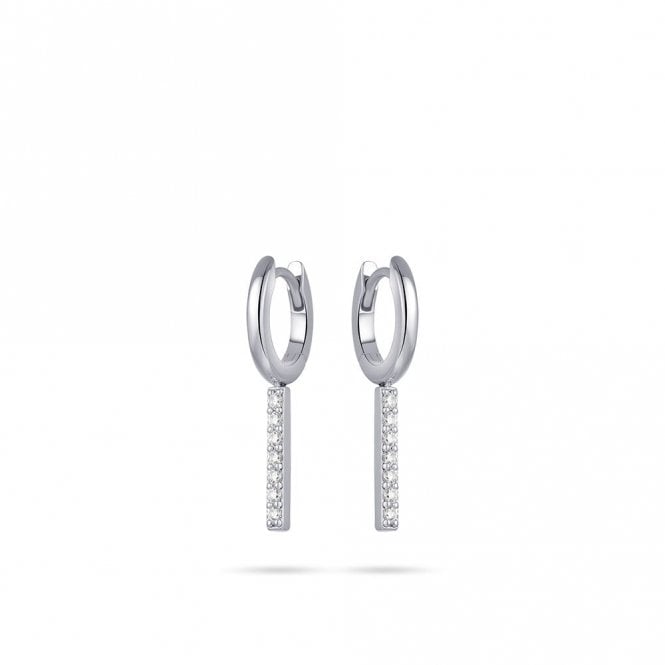 Gisser Silver Hoop And Stone Set Bar Drop