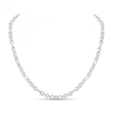 Silver Mixed Link Necklace