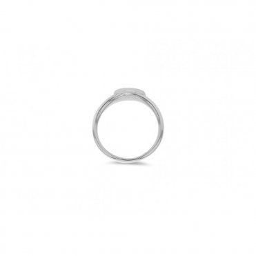 Silver Oval Ladies Signet Ring