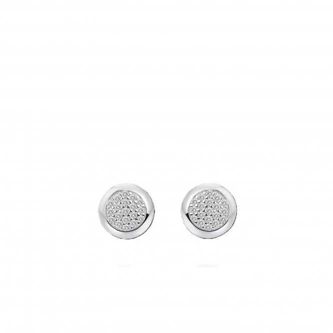 Gisser Silver Pave Stud Earrings