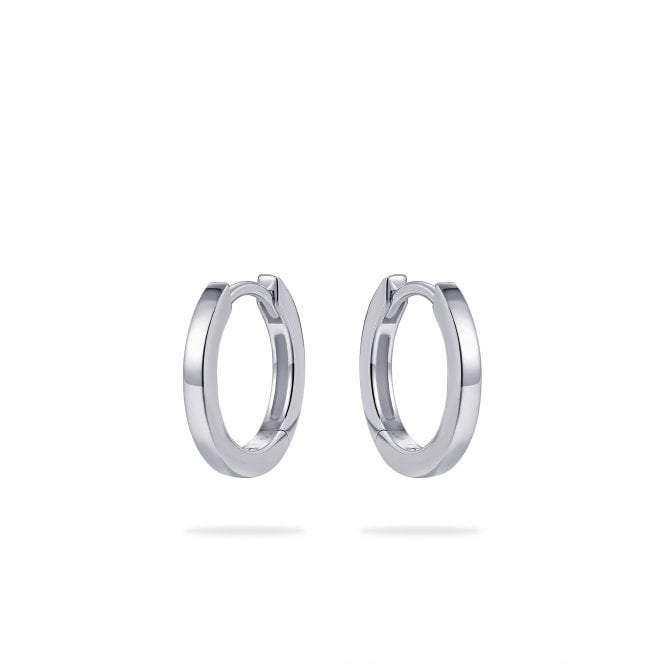 Gisser Silver Plain 15mm Hoop Earrings