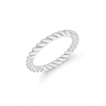 Silver Rib Twist Ring