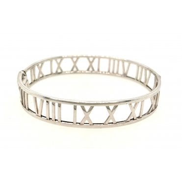 Silver Roman Numerals Bangle