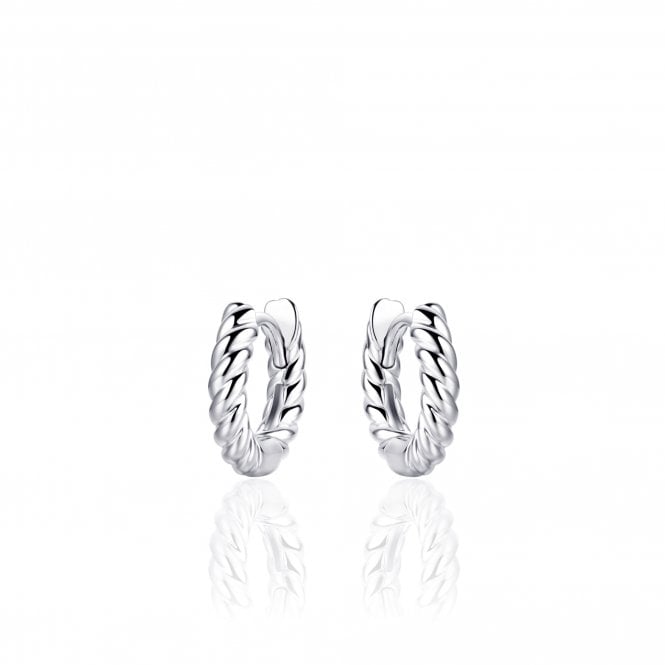 Gisser Silver Rope Hoop Earrings