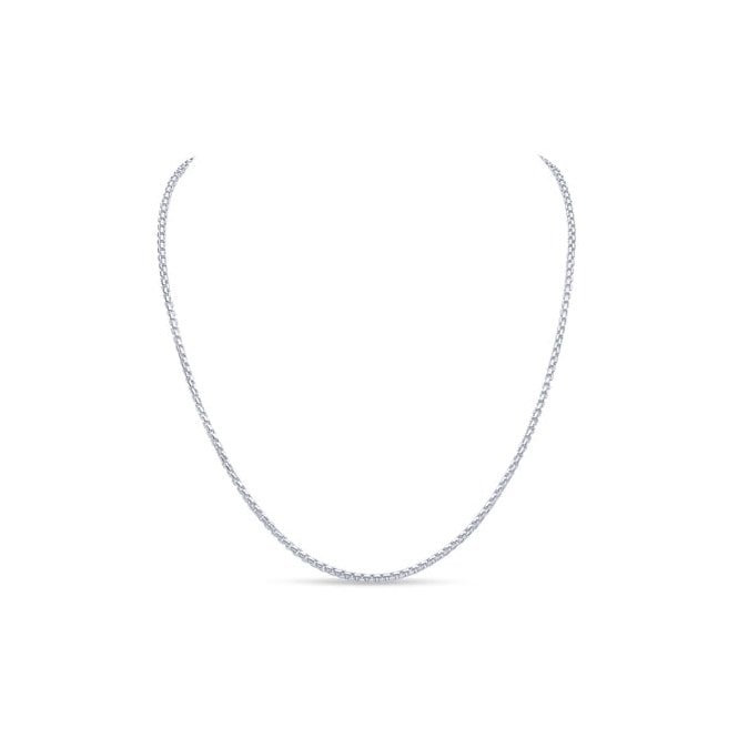 PURE Silver Silver Round Box Chain 16''
