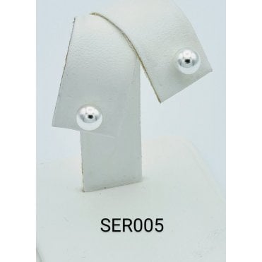 Silver Solid Balll Stud Earrings