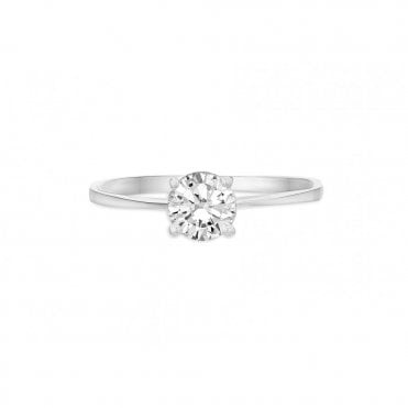 Silver Solitaire Ring