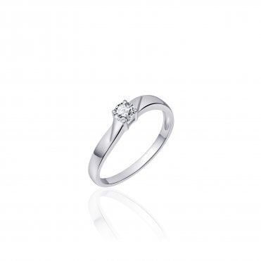 Silver Solitaire Ring