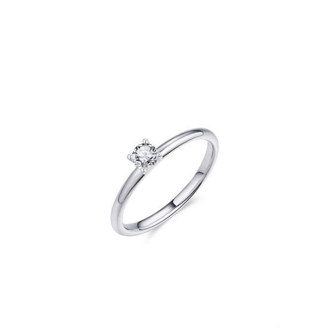 Gisser Silver Solitaire Ring