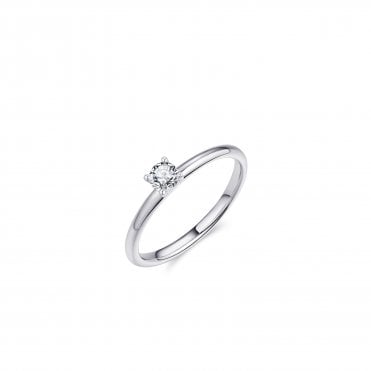 Silver Solitaire Ring