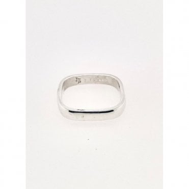 Silver Square Wedding Ring