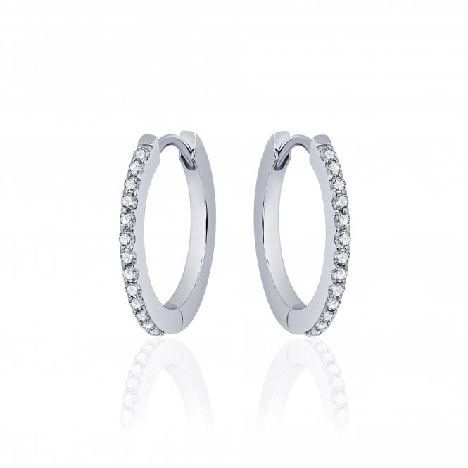 Gisser Silver Stone Set Hop Earrings