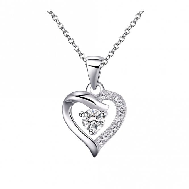 PURE Silver Solitaire in Love Heart Pendant