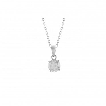 Solitaire Silver Pendant 6mm