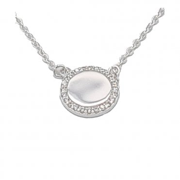 Stone Set Disc Pendant
