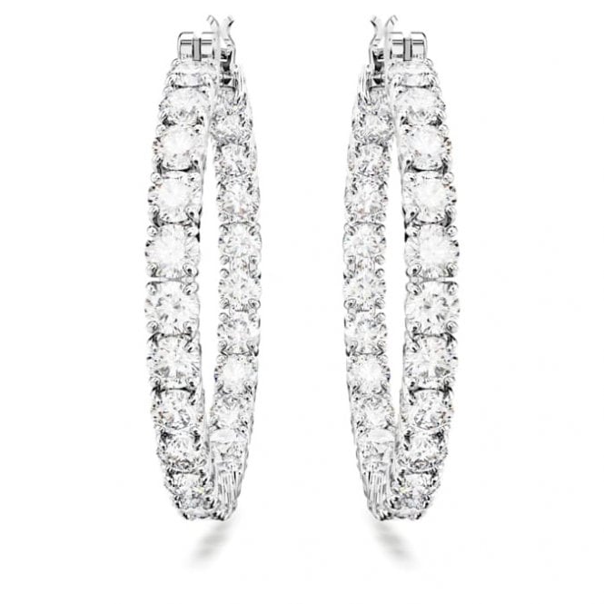 Swarovski Stone Set Hoop Earrings