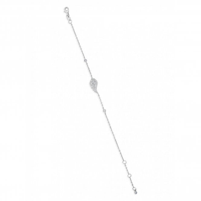 PURE Silver Stone Set Wing Bracelet