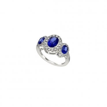 Three Cluster Blue Ring
