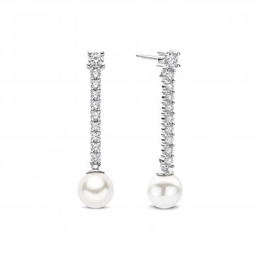 Cz Pearl Drop Earrings
