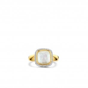 Ti Sento Mother Of Pearl And Cz Ring