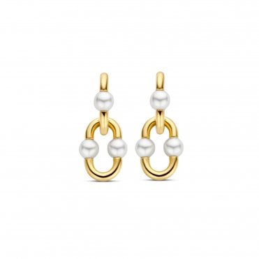 Ti Sento Pearl Oval Drop Earrings