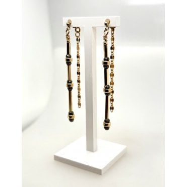 Tubular Bar Drop Earrings