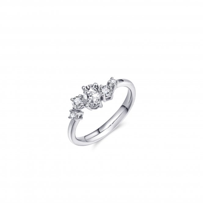 Gisser Twist 5 Stone Ring