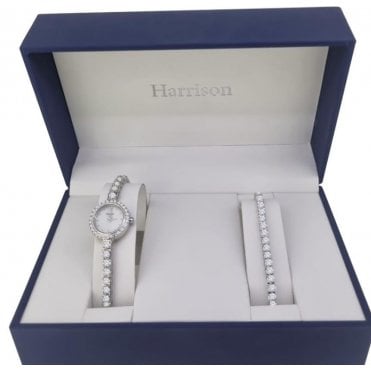 Watch & Tennis Bracelet Gift Set