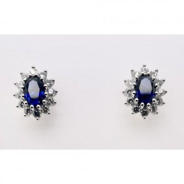 White Gold Sapphire Style Earrings